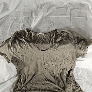 Zara Women's Casual V-Neck Olive Top